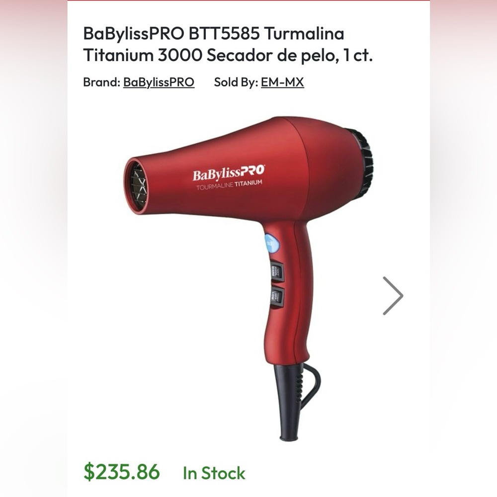 BaBylissPRO Red Hair Dryer